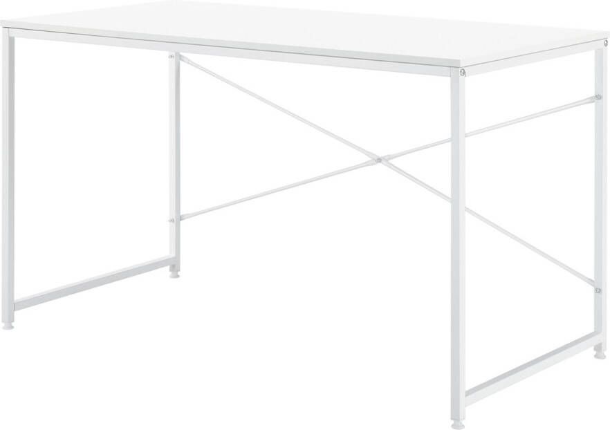 Unbranded Bureau Holly 120x60x72 cm Spaanplaat en Metaal Wit Modern Design