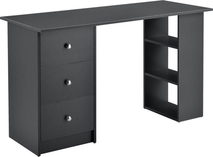 Unbranded Bureau Jean Met 3 Laden 120x49x72 cm Donkergrijs Spaanplaat Stijlvol Design - Foto 2