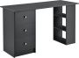 Unbranded Bureau Jean Met 3 Laden 120x49x72 cm Donkergrijs Spaanplaat Stijlvol Design - Thumbnail 1