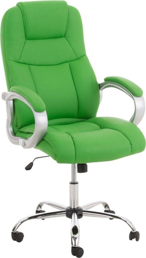 Inandoutdoormatch Bureaustoel Deluxe Giotto Groen Op wielen Kunstleer Ergonomische bureaustoel Voor volwassenen In hoogte verstelbaar 47-56cm moederdag cadeautje