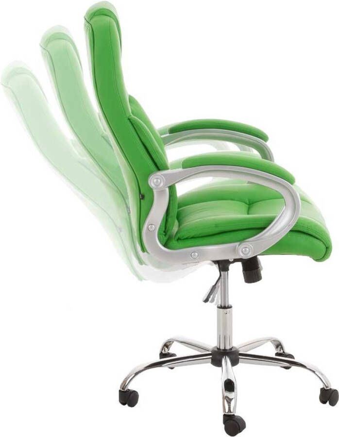Inandoutdoormatch Bureaustoel Deluxe Giotto Groen Op wielen Kunstleer Ergonomische bureaustoel Voor volwassenen In hoogte verstelbaar 47-56cm moederdag cadeautje - Foto 2