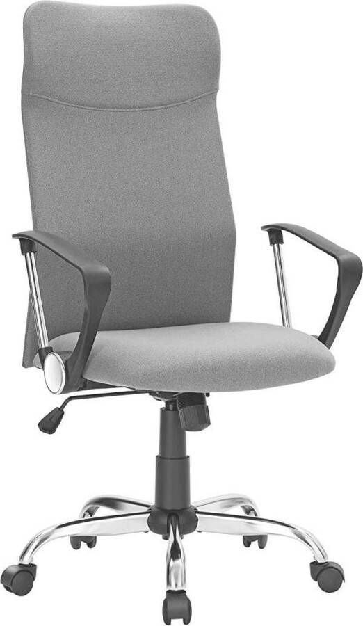 Unbranded bureaustoel ergonomische bureaustoel draaistoel gestoffeerde zitting stoffen bekleding in hoogte verstelbaar en kantelbaar tot 120 kg draagvermogen grijs