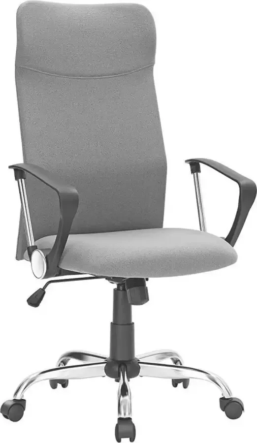 Unbranded bureaustoel ergonomische bureaustoel draaistoel gestoffeerde zitting stoffen bekleding in hoogte verstelbaar en kantelbaar tot 120 kg draagvermogen grijs