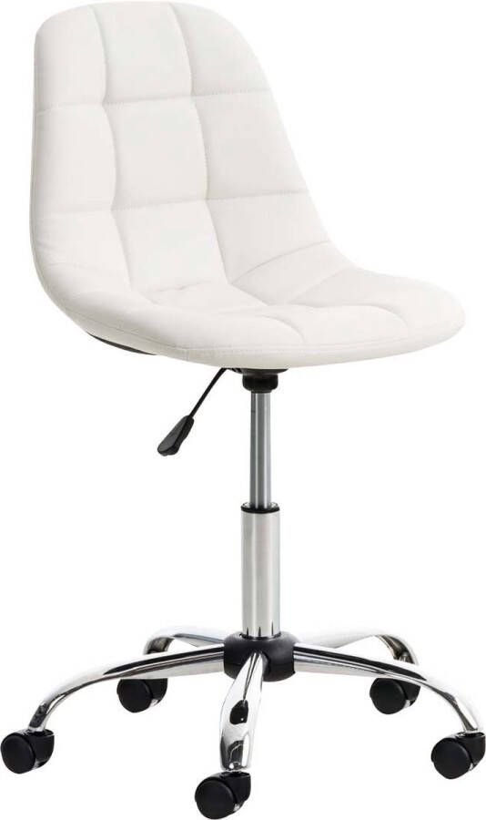 Inandoutdoormatch Bureaustoel Nerio Designer Wit Voor volwassenen Op wieltjes Kunstleer Ergonomische bureaustoel In hoogte verstelbaar moederdag cadeautje - Foto 2