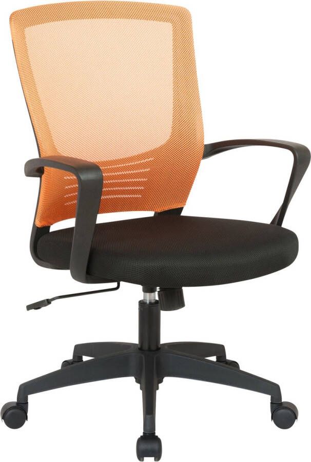 Unbranded Bureaustoel Paulina Stof Oranje Ergonomisch in hoogte verstelbaar 48x48x101cm deluxe