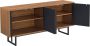 Inandoutdoormatch Commode Art Push and Open 55x120x30 cm Hout en Zwart 4 Deuren Veelzijdig - Thumbnail 3