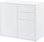 Unbranded Commode Edythe Duw en Open 74x79x36 cm Wit Hoogglans Spaanplaat Modern Design - Thumbnail 1