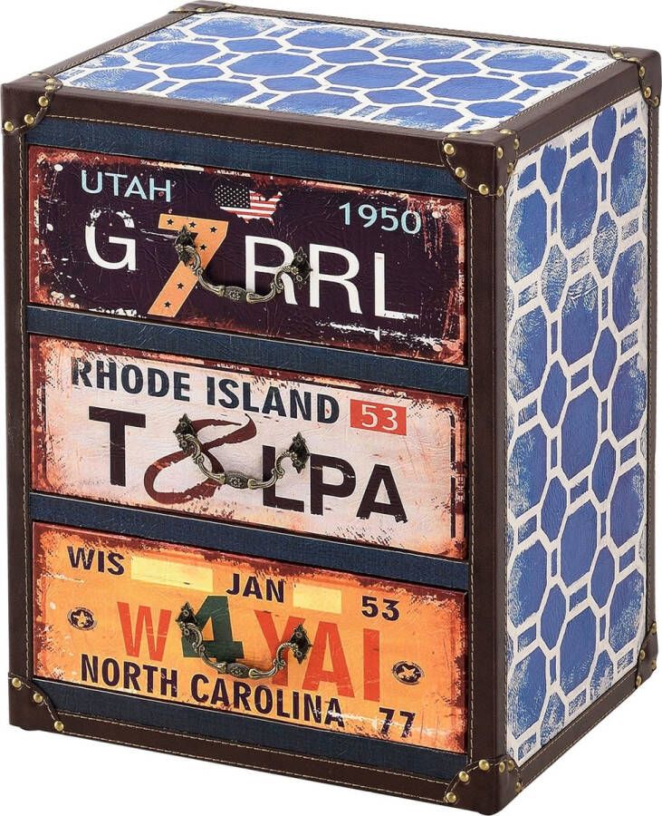 Unbranded Commode Marlene Met 3 Lades 50x40x30 Industriële Look Meerkleurig - Foto 2