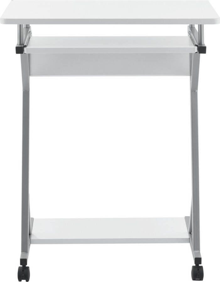 Unbranded Computertafel Otto Bureau Op Wielen PC Tafel 60x40x75 cm Wit Moderne Look
