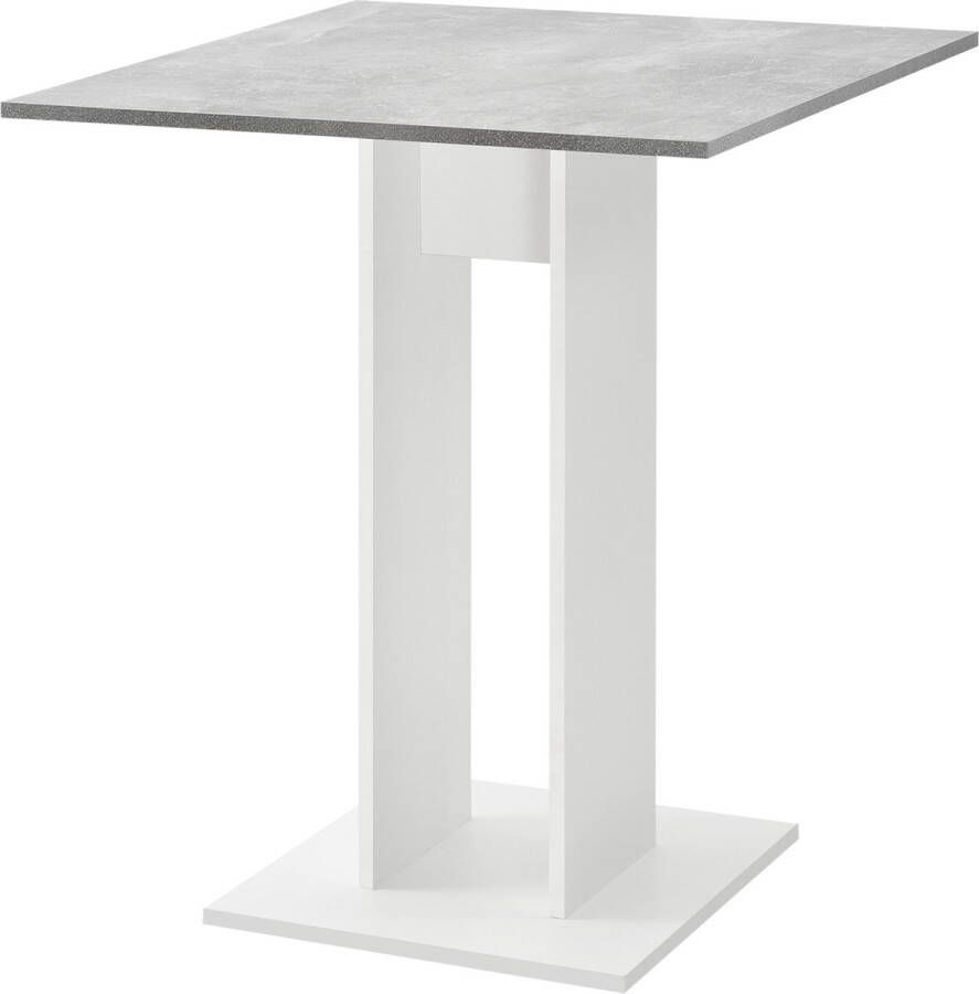 Unbranded Design Eettafel Dora Vierkant 65x65x78 cm Betonlook en Wit Spaanplaat Modern Design - Foto 2