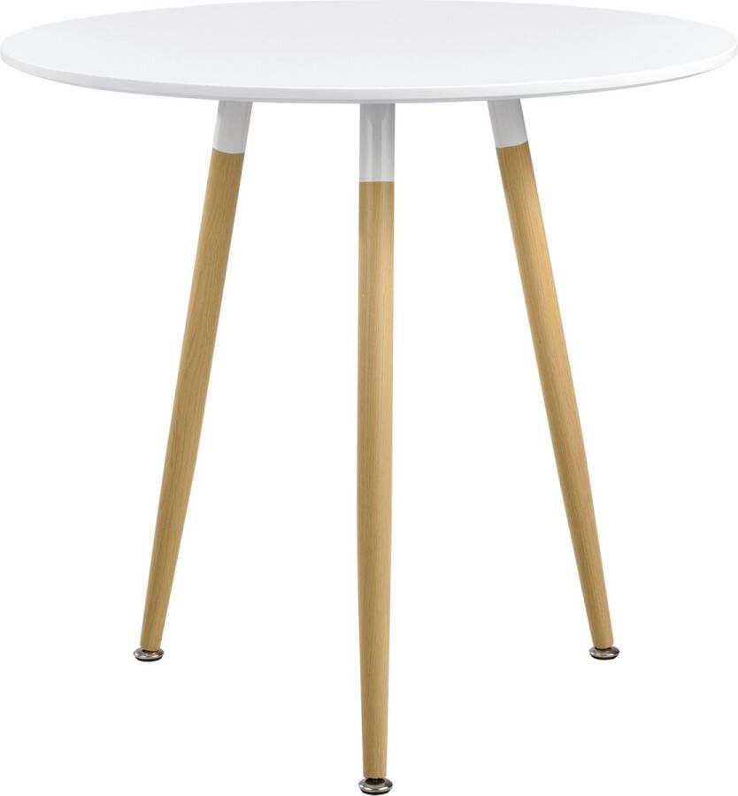 Unbranded Design Eettafel Jack Ø80x75 cm MDF Rond Wit Stijlvol Design