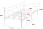 Inandoutdoormatch Eenpersoonsslaapbank Emilie 3-zitsbank 90x200 cm Wit Vintage Design Metalen bedframe - Thumbnail 2