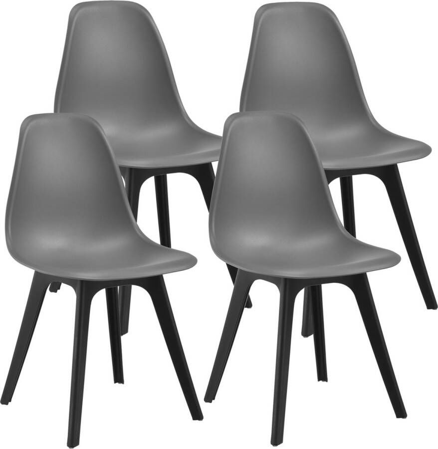 Unbranded Eetkamerset Albert Eetkamer 5-delige tafel Met 4 stoelen Zwart en grijs Hoogwaardige constructie