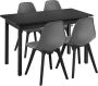 Unbranded Eetkamerset Albert Eetkamer 5-delige tafel Met 4 stoelen Zwart en grijs Hoogwaardige constructie - Thumbnail 1