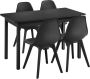Unbranded Eetkamerset Rufus Eetkamer 5-delige tafel Met 4 stoelen Zwart Hoogwaardige constructie - Thumbnail 1