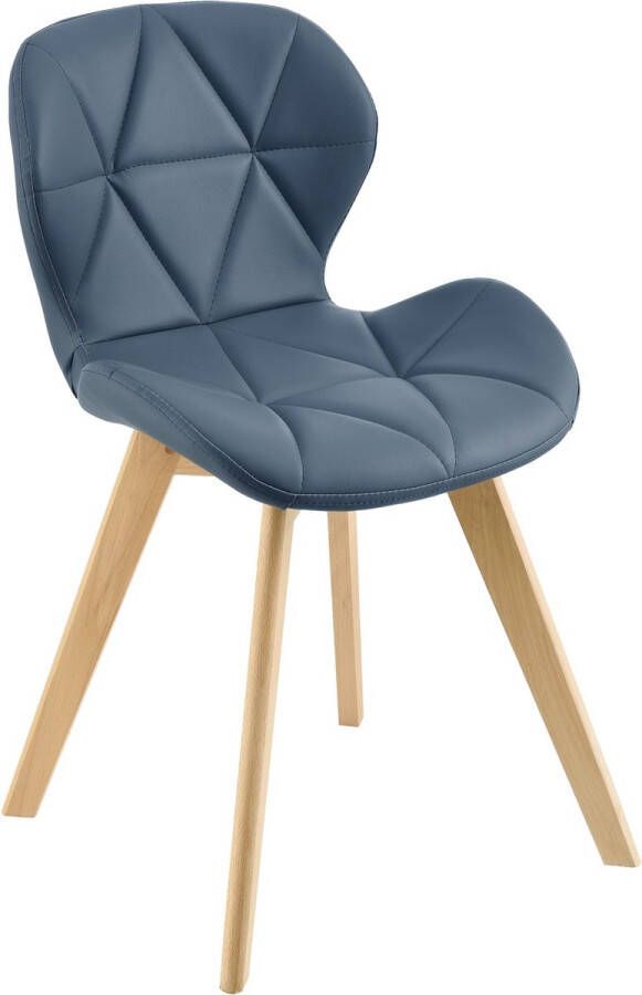 Unbranded Eetkamerstoel Noella 81x57x49 cm Set van 2 Wit Gestoffeerde zittingen Beuken en Imitatieleer Luxe Design