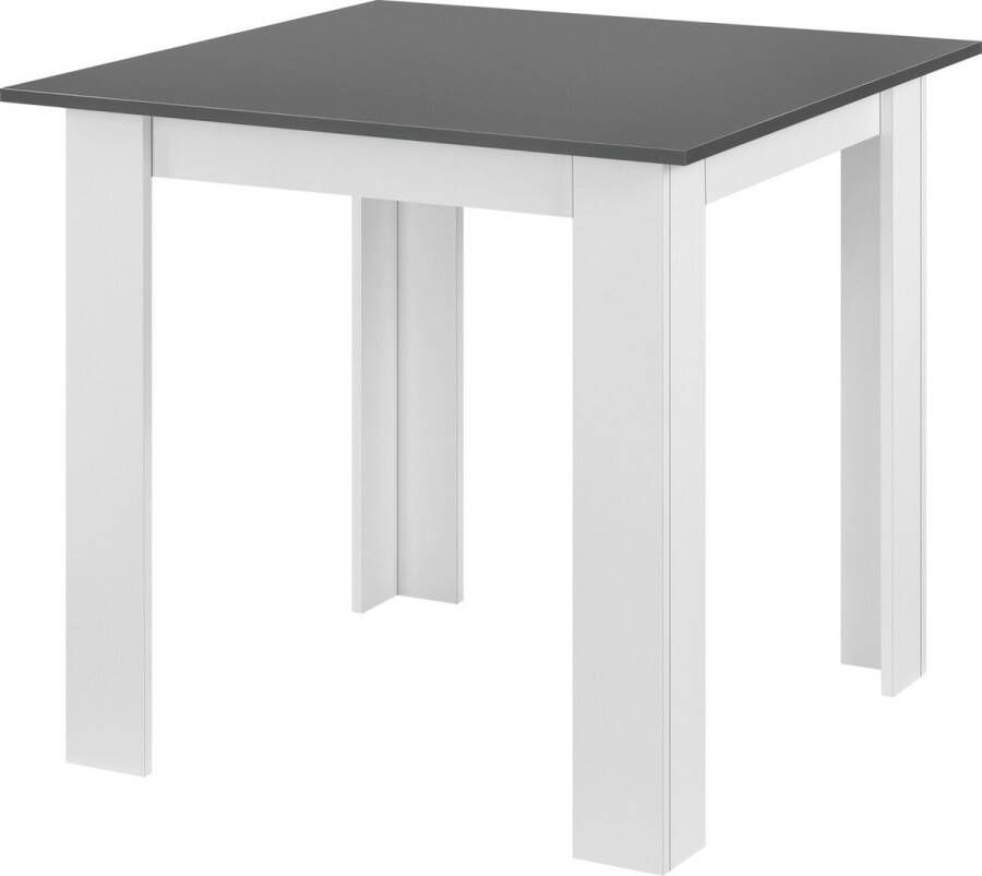 Unbranded Eettafel Antonia Vierkant 80x80x76 cm Donkergrijs en Wit Modern Design