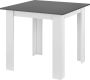 Unbranded Eettafel Antonia Vierkant 80x80x76 cm Donkergrijs en Wit Modern Design - Thumbnail 1