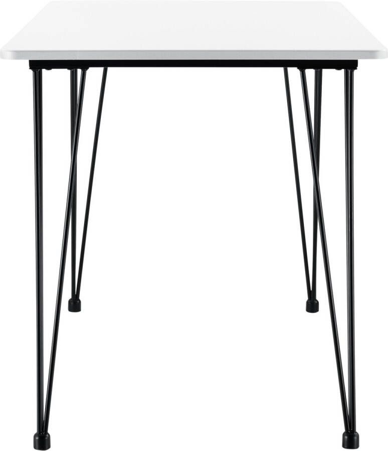 Unbranded Eettafel Emmerich 120x70x75 cm MDF en Staal Wit Elegante en Minimalistische Tafel