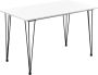 Inandoutdoormatch Eettafel Emmerich 120x70x75 cm MDF en Staal Wit Elegante en Minimalistische Tafel - Thumbnail 1