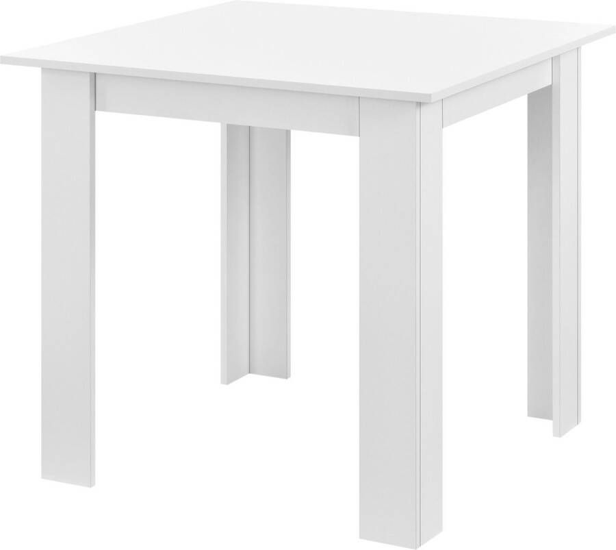 Unbranded Eettafel Kelcey Vierkant 80x80x76 cm Wit Modern Design
