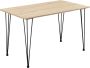 Inandoutdoormatch Eettafel Lyndon 120x70x75 cm MDF en Staal Eikenkleurig Elegante en Minimalistische Tafel - Thumbnail 1