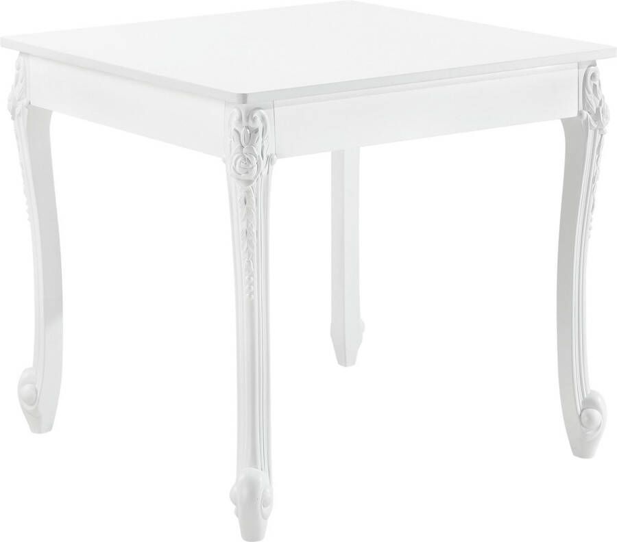 Unbranded Eettafel Mafalda 80x80x76 cm Landelijk Vierkant MDF Wit Stijlvolle uitstraling
