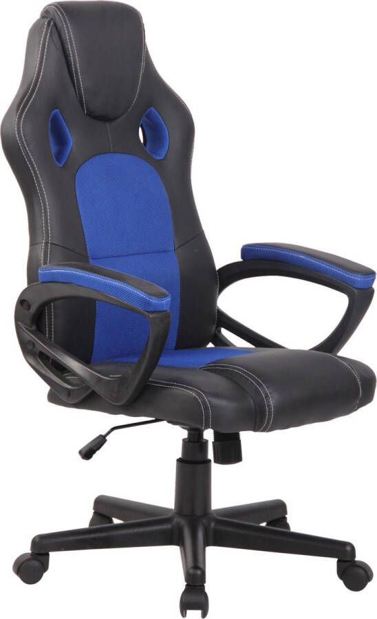 Inandoutdoormatch Gamingstoel deluxe Blauw Verstelbaar Stoel Gamingstoel met voetensteun Ergonomische bureaustoel moederdag cadeautje