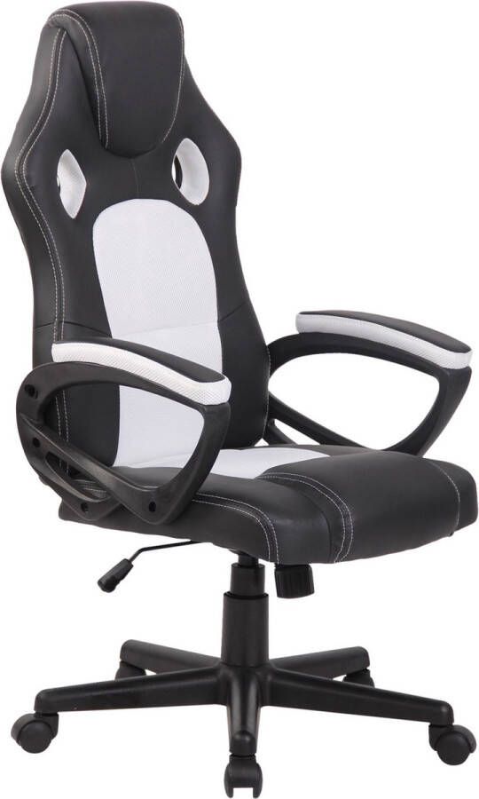 Inandoutdoormatch Gamingstoel deluxe Wit Verstelbaar Stoel Gamingstoel met voetensteun Ergonomische bureaustoel Vaderdag cadeau