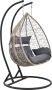 Inandoutdoormatch Hangstoel Gerlinde Standaard Kussens max 250 kg Bruin En Donkergrijs Staal Polyrattan en Stof Weerbestendig - Thumbnail 1