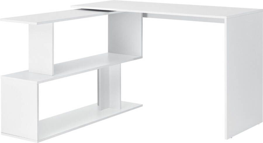 Unbranded Hoekbureau Daryl Met Open Kast 120x50x76 5 cm Wit Spaanplaat Modern Design - Foto 2