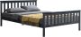 Unbranded Houten bed Blake Sterk massief grenen 180x200 cm Donkergrijs Klassiek design - Thumbnail 1