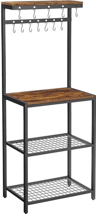 Inandoutdoormatch Kapstok Tilly Met schoenenrek Wandkapstok Industrieel Met plank Hoedenplank 151cm moederdag cadeautje - Foto 2