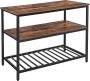 Inandoutdoormatch Keukenrek staand vintage 3 lagen Bakkersrek Magnetronrek Metaal en hout 120x60x90cm Vaderdag cadeau - Thumbnail 1