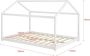 Unbranded Kinderbed Abe Grenen Huisbed En Bedbodem 120x200 Wit Voor meisjes Voor jongens Voor kinderen - Thumbnail 1