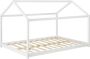 Unbranded Kinderbed Abe Grenen Huisbed En Bedbodem 120x200 Wit Voor meisjes Voor jongens Voor kinderen - Thumbnail 2