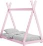 Unbranded Kinderbed Bowen Tipi Bed Grenen Met lattenbodem 70x140 cm Roze Voor meisjes Voor jongens Voor kinderen - Thumbnail 1