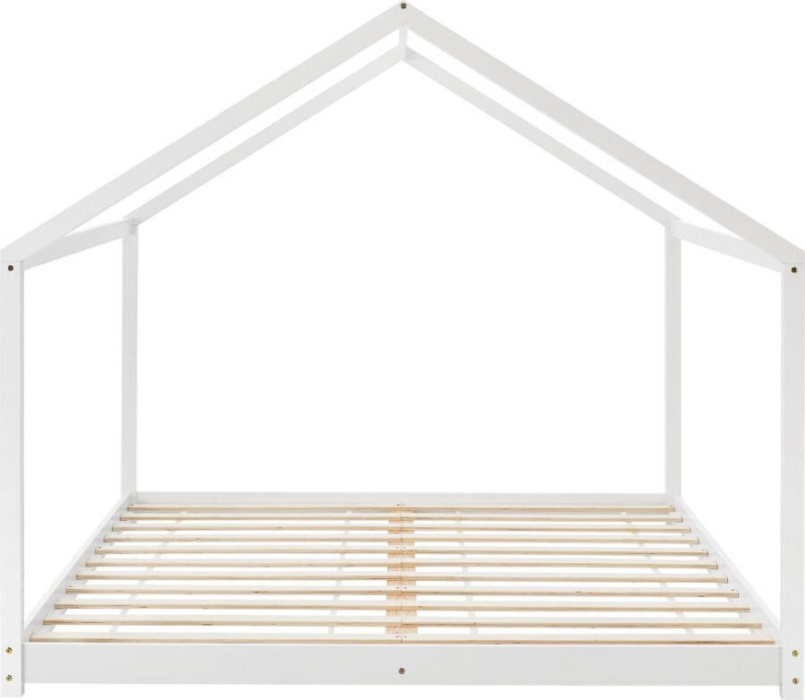 Unbranded Kinderbed Cerro Huisbed Met Lattenbodem 160x200cm Wit Snelle Montage