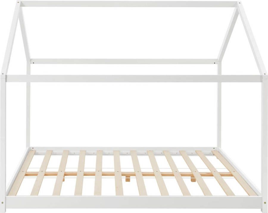 Unbranded Kinderbed Ciana Huisbed Met Lattenbodem 180x200cm Wit Snelle Montage