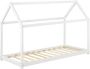 Unbranded Kinderbed Cleve Huisbed Met bedbodem 80x160cm Voor meisjes Voor jongens Voor kinderen Wit - Thumbnail 1