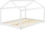 Unbranded Kinderbed Collins Grenen Huisbed En Bedbodem 140x200 Wit Voor meisjes Voor jongens Voor kinderen - Thumbnail 1