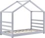 Unbranded Kinderbed Daren Grenen Huisbed En Bedbodem 70x140 Grijs Voor meisjes Voor jongens Voor kinderen - Thumbnail 1