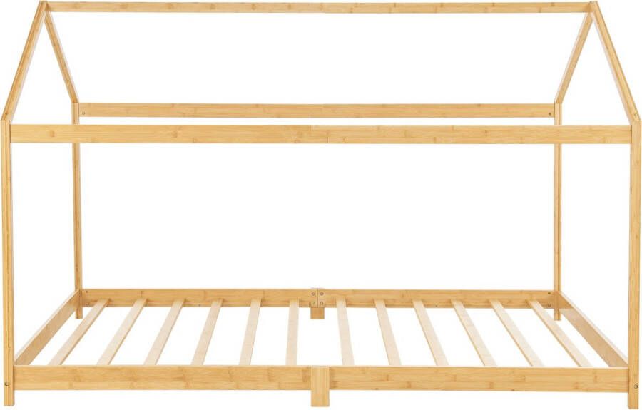 Unbranded Kinderbed Fin Huisbed Met Matras Bamboe 90x200cm Snelle Montage Voor Jongens Voor Meisjes