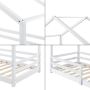 Unbranded Kinderbed Flore Huisbed Met valbeveiliging 80x160 Wit Grenen Voor meisjes Voor jongens Voor kinderen - Thumbnail 2