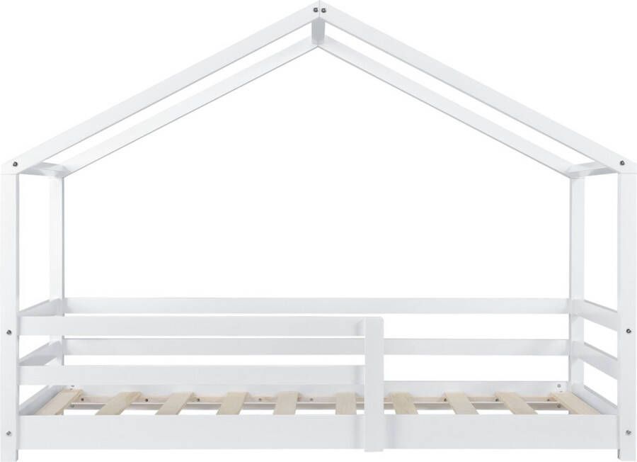 Unbranded Kinderbed Layla Huisbed Met valbeveiliging 70x140 Wit Grenen Voor meisjes Voor jongens Voor kinderen