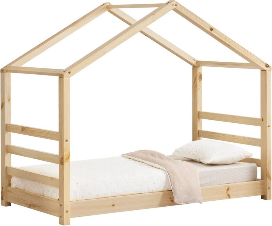 Unbranded Kinderbed Lynette Houten bed Huisbed Met bedbodem 80x160cm Hout Voor kinderen Voor meisjes Voor jongens - Foto 2