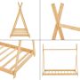 Inandoutdoormatch Kinderbed Max Tipi Bed Bamboe 90x200cm Houtkleurig Voor Meisjes Voor Jongens Snelle Montage - Thumbnail 2