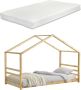 Unbranded Kinderbed Rubi Grenen Huisbed Incl. Matras 90x200 cm Hout Voor meisjes Voor jongens Voor kinderen - Thumbnail 1