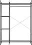 Unbranded Kledingkast Open Eva Kast Zwart Met 4 Planken 150x110x40 cm Staal Gepoedercoat Minimalistisch Design - Thumbnail 2