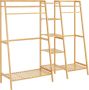 Unbranded Kledingrek Meta Met 9 legplanken 139x158x40 cm Bamboe Houtkleurig 2 Rails - Thumbnail 1